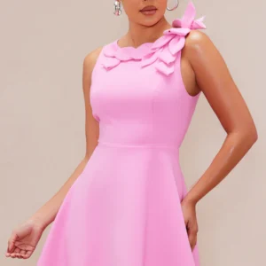 Nalani Embroidered Mini Dress - Pink